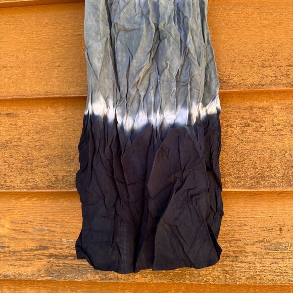 Tie-Dye Blue & Black Rayon Sleeveless Girls Sundress Medium M 7/8 Beaded Halter - Picture 5 of 7